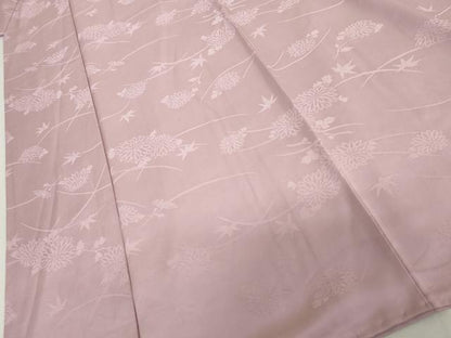 平和屋着物●上質な色無地　芝花地紋　紅藤色　正絹　逸品　AABJ0956cs