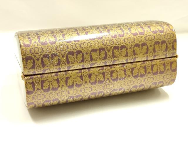 平和屋着物▼和装小物　和装バッグ　ハンドバッグ　花格子　金彩　逸品　AABJ0961ay