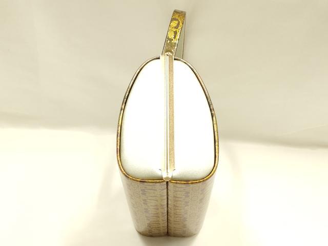 平和屋着物▼和装小物　和装バッグ　ハンドバッグ　花格子　金彩　逸品　AABJ0961ay
