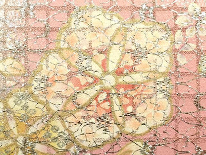平和屋着物▼和装小物　和装バッグ　ハンドバッグ　花柄　銀糸　金銀彩　逸品　AABJ0963ay