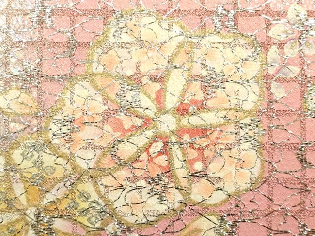 平和屋着物▼和装小物　和装バッグ　ハンドバッグ　花柄　銀糸　金銀彩　逸品　AABJ0963ay