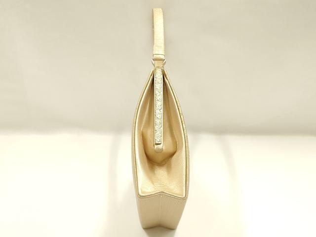 平和屋着物▼和装小物　和装バッグ　ハンドバッグ　花丸文　金糸　逸品　AABJ0968ay