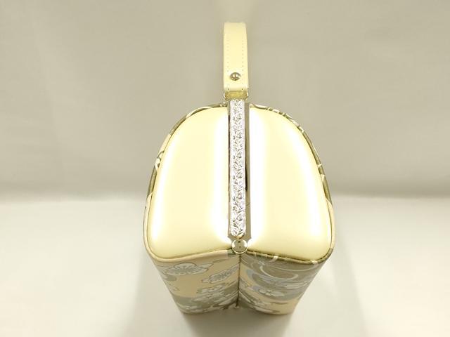 平和屋着物▼和装小物 和装バッグ ハンドバッグ 舞花文 捻梅 菊 金彩 逸品 AABJ0972ay
