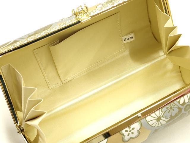 平和屋着物▼和装小物 和装バッグ ハンドバッグ 舞花文 捻梅 菊 金彩 逸品 AABJ0972ay