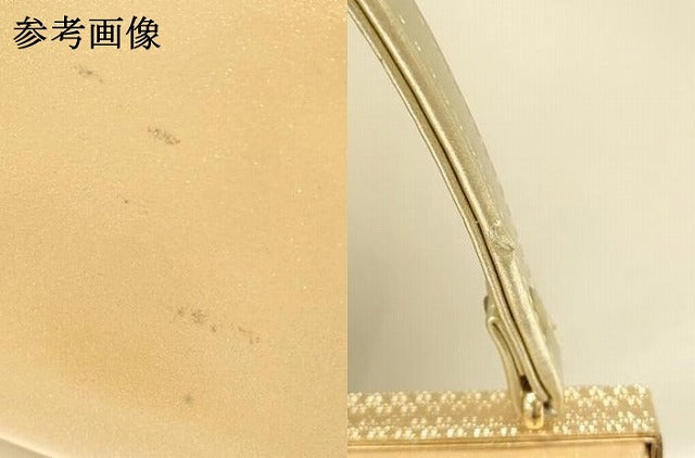 平和屋着物▼和装小物　和装バッグ　地紙花文　箔散らし　金彩　逸品　AABJ0976ay