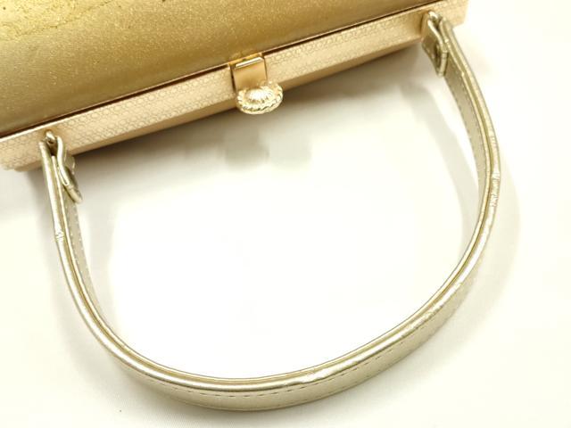 平和屋着物▼和装小物　和装バッグ　地紙花文　箔散らし　金彩　逸品　AABJ0976ay