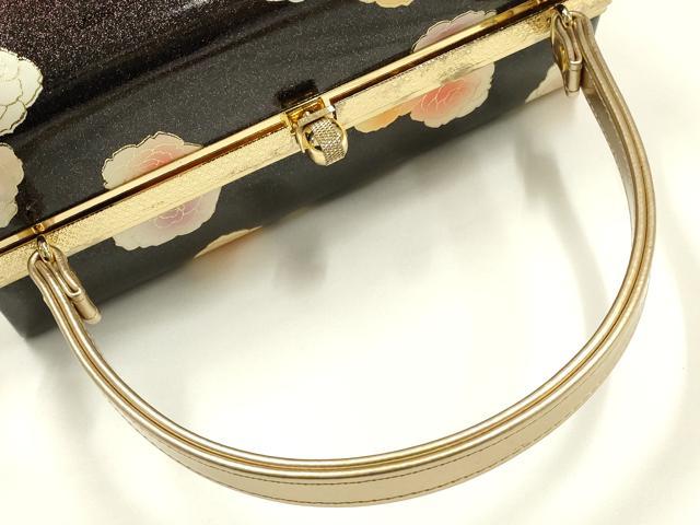 平和屋着物▼和装小物　和装バッグ　ハンドバッグ　振袖　花柄　金彩　暈し　逸品　AABJ0980ay