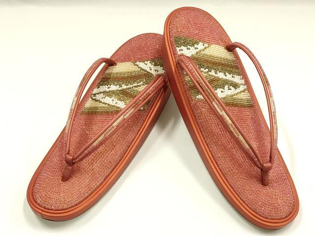 平和屋着物▼和装小物　和装草履　ビーズ　逸品　AABJ0990ay