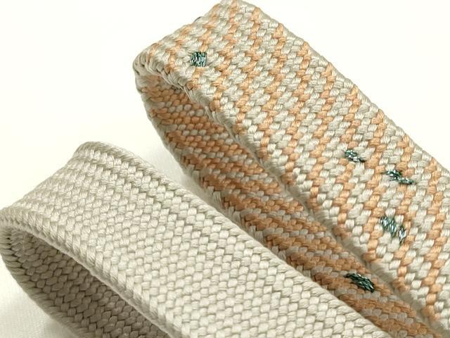平和屋着物●和装小物　帯締め・帯揚げセット　高麗組　流水文　雪輪　地紋起こし　金糸　逸品　未使用　AABJ0998ay