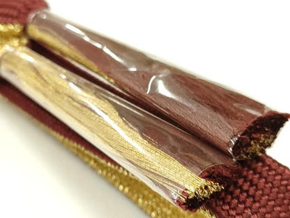 平和屋着物●和装小物　帯締め・帯揚げセット　高麗組 綾出し　舞葉文　金糸　暈し　逸品　未使用品あり　AABJ1004ay