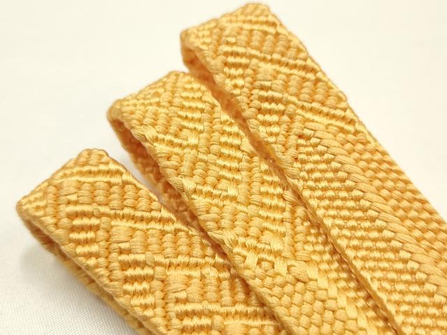 平和屋着物●和装小物　帯締め・帯揚げセット　平組　卵色　めいくやまと　逸品　未使用　AABJ1010ay