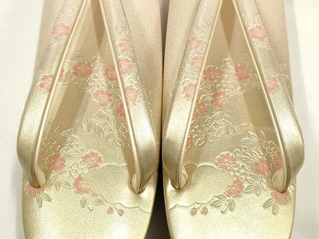 平和屋着物●和装小物　和装草履　東京芝山　枝花文　暈し　逸品　未使用　AABJ1024ay