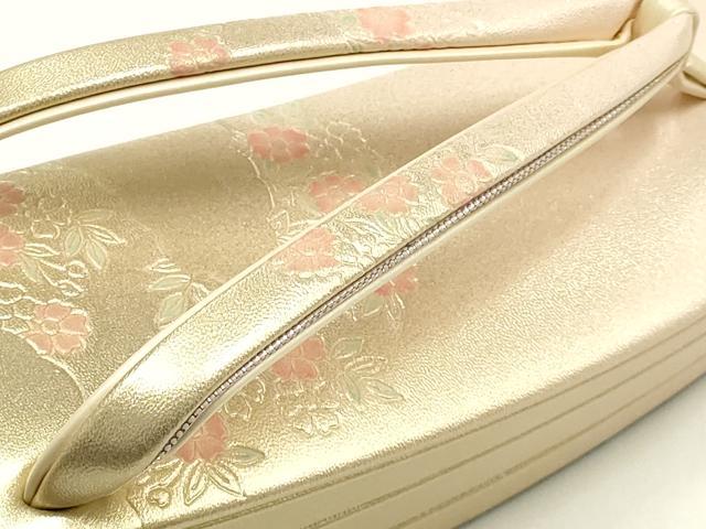 平和屋着物●和装小物　和装草履　東京芝山　枝花文　暈し　逸品　未使用　AABJ1024ay