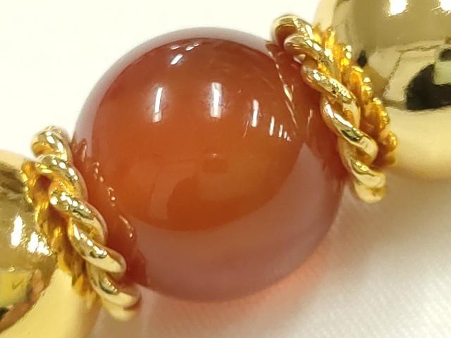 平和屋着物●和装小物　振袖用帯締め　装飾　天然石　瑪瑙　縞メノー　ラインストーン　逸品　未使用　AABJ1041ay