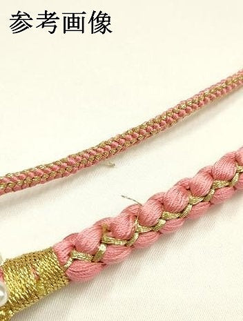 平和屋着物●和装小物　振袖用帯締め　装飾　パール　ビーズ　金糸　逸品　AABJ1080ay