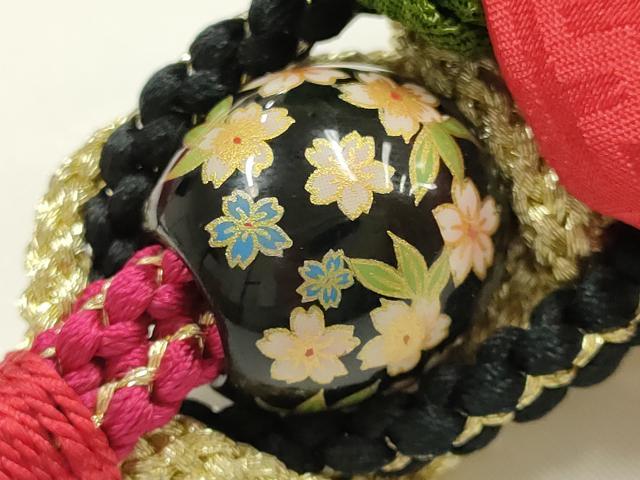 平和屋着物●和装小物　振袖用帯締め　装飾　ちりめん細工　飾り玉　金糸　逸品　AABJ1081ay