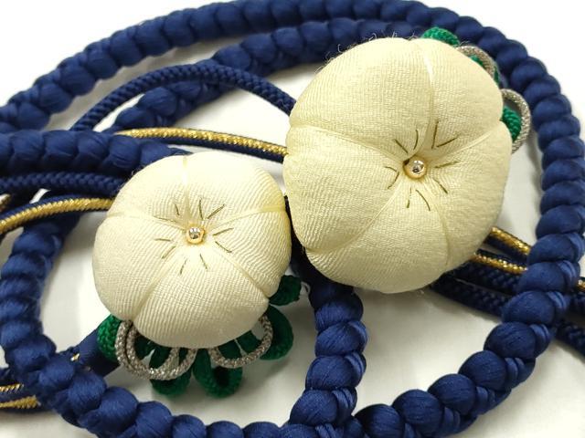 平和屋着物●和装小物　振袖用帯締め　装飾　ちりめん細工　金銀糸　撚り房　逸品　AABJ1086ay