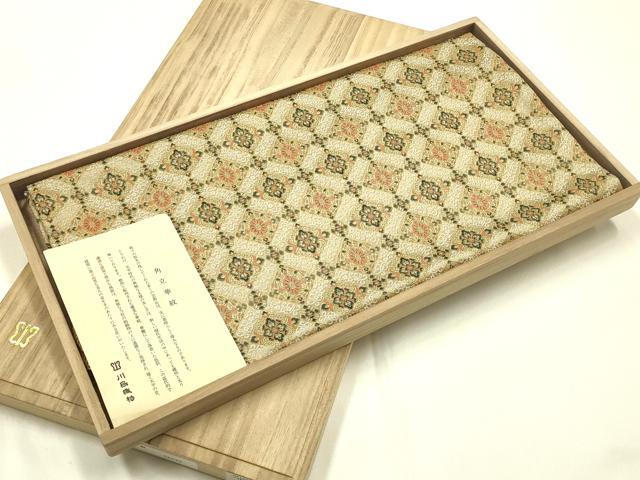 平和屋着物●西陣　川島織物　和装小物　テーブルセンター　角立華紋　金糸　証紙・共箱付き　逸品　AABJ1091ay
