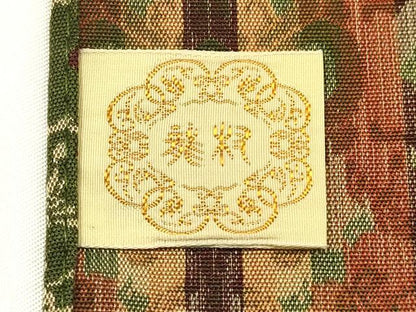平和屋着物●極上  龍村美術織物　和装小物　卓布　花鳥梅花文錦　共箱付き　逸品　AABJ1093ay