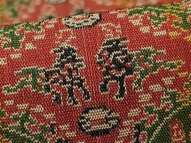 平和屋着物●極上  龍村美術織物　和装小物　卓布　テーブルセンター　円文白虎朱雀錦　逸品　AABJ1103ay