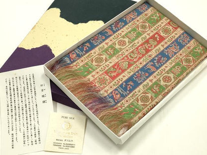 平和屋着物●極上  龍村美術織物　和装小物　卓布　紅牙瑞錦　証紙付き　逸品　AABJ1110ay