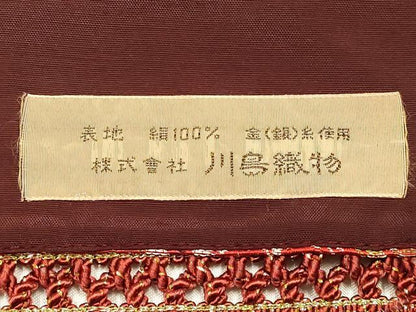 平和屋着物●西陣　川島織物　和装小物　テーブルセンター　卓布　趣楽　金糸　証紙付き　逸品　AABJ1111ay