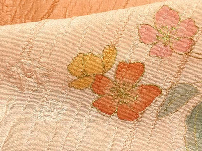 平和屋本店●和装小物　帯締め・帯揚げセット　平源氏組　枝花文　金彩　暈し染め　逸品　未使用　AABJ1119ay