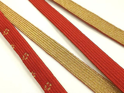 平和屋本店●和装小物　帯締め・帯揚げセット　高麗組　絞り　刺繍　霞花文　金糸　金彩　逸品　未使用　AABJ1121ay