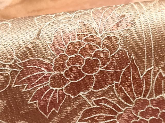 平和屋本店●和装小物　帯締め・帯揚げセット　高麗組 綾出し　草花文　金糸　金彩　暈し　逸品　未使用　AABJ1122ay