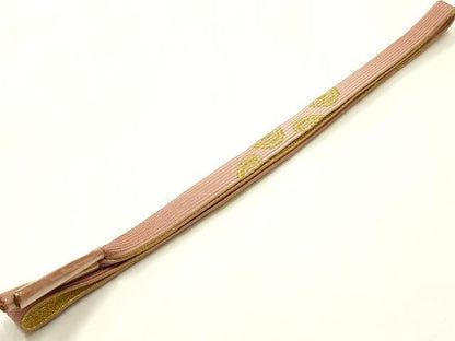 平和屋本店●和装小物　帯締め・帯揚げセット　高麗組 綾出し　草花文　金糸　金彩　暈し　逸品　未使用　AABJ1122ay