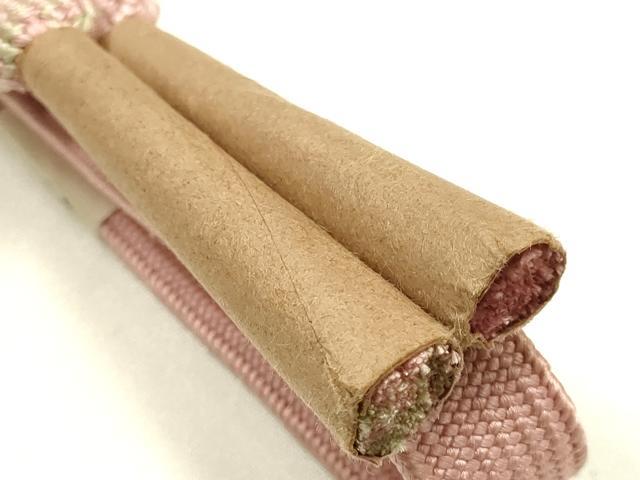 平和屋本店●和装小物　帯締め・帯揚げセット　高麗組　流水枝花文　椿　金彩　暈し染め　逸品　未使用　AABJ1128ay