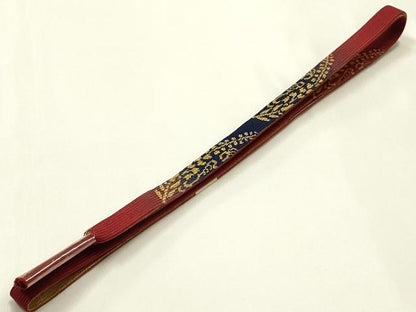 平和屋本店●和装小物　帯締め・帯揚げセット　高麗組 綾出し　霞花文　金糸　金彩　暈し染め　逸品　未使用　AABJ1129ay