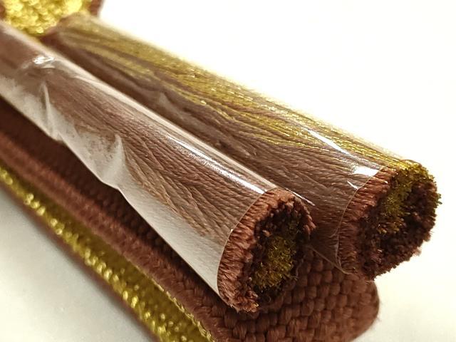 平和屋本店●和装小物　帯締め・帯揚げセット　高麗組　金糸　暈し染め　逸品　未使用　AABJ1130ay
