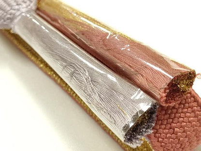 平和屋本店●和装小物　帯締め・帯揚げセット　高麗組　金銀糸　暈し染め　逸品　未使用　AABJ1132ay