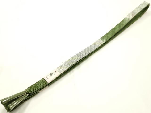 平和屋本店●和装小物　帯締め・帯揚げセット　高麗組 綾出し　霞文　箔散らし　三分金糸　金銀彩　逸品　未使用　AABJ1133ay