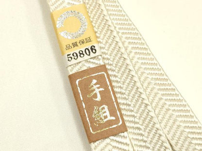 平和屋本店●和装小物　帯締め・帯揚げ・扇子セット　礼装用　笹浪組　鏡裏花文　金銀糸　金銀彩　亀房付き　逸品　未使用　AABJ1139ay