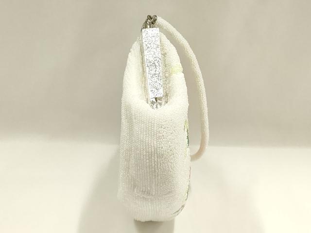 平和屋着物▼和装小物　和装バッグ　ハンドバッグ　ビーズバッグ　花柄　椿　逸品　AABJ1144ay