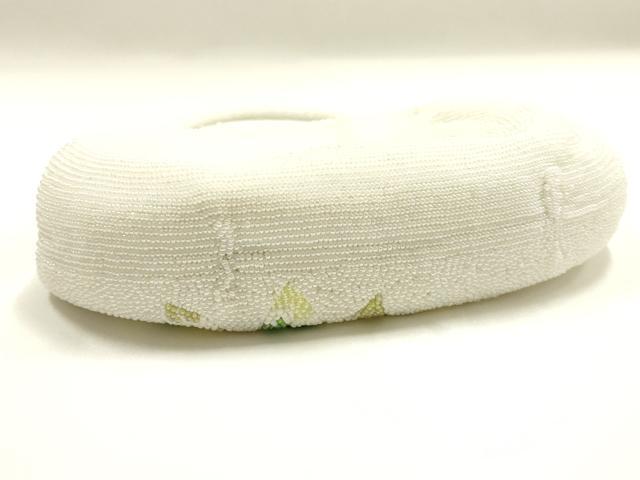 平和屋着物▼和装小物　和装バッグ　ハンドバッグ　ビーズバッグ　花柄　椿　逸品　AABJ1144ay
