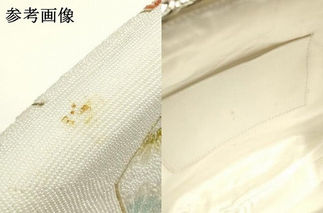 平和屋着物▼和装小物　和装バッグ　ハンドバッグ　ビーズバッグ　花亀甲　逸品　AABJ1146ay