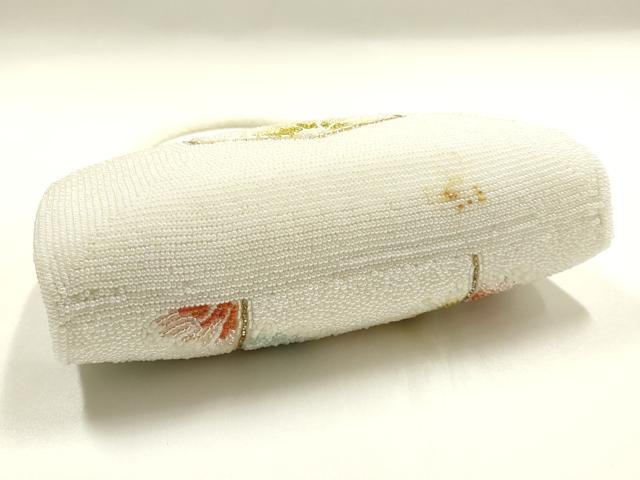 平和屋着物▼和装小物　和装バッグ　ハンドバッグ　ビーズバッグ　花亀甲　逸品　AABJ1146ay