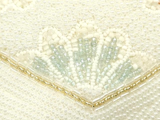 平和屋着物▼和装小物　和装バッグ　ハンドバッグ　ビーズバッグ　花亀甲　逸品　AABJ1146ay