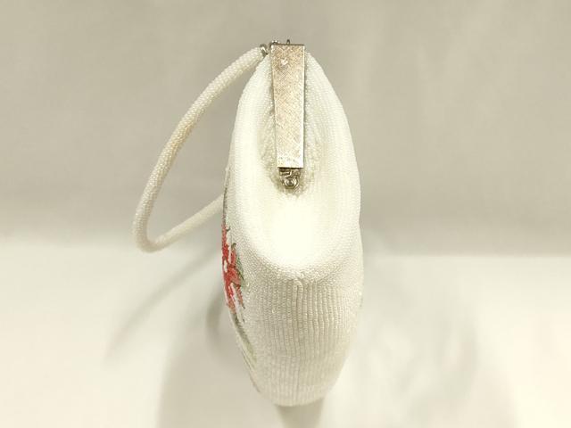 平和屋着物▼和装小物　和装バッグ　ハンドバッグ　ビーズバッグ　花柄　逸品　AABJ1147ay