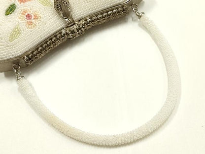 平和屋着物▼和装小物　和装バッグ　ハンドバッグ　ビーズバッグ　花柄　逸品　AABJ1147ay