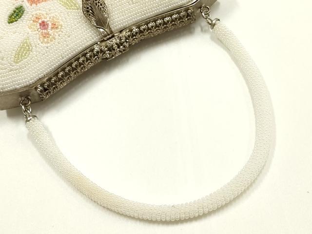平和屋着物▼和装小物　和装バッグ　ハンドバッグ　ビーズバッグ　花柄　逸品　AABJ1147ay