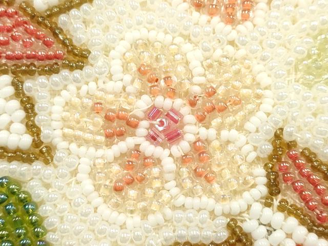 平和屋着物▼和装小物　和装バッグ　ハンドバッグ　ビーズバッグ　花柄　逸品　AABJ1147ay