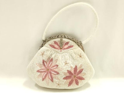 平和屋着物▼和装小物　和装バッグ　ハンドバッグ　ビーズバッグ　花柄　逸品　AABJ1148ay