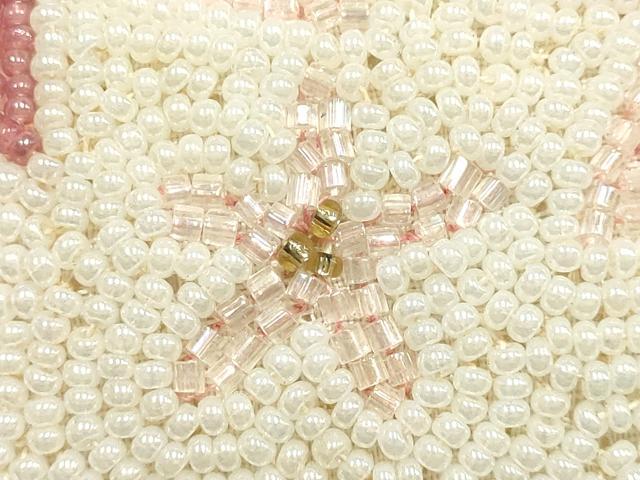 平和屋着物▼和装小物　和装バッグ　ハンドバッグ　ビーズバッグ　花柄　逸品　AABJ1148ay