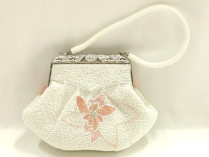 平和屋着物▼和装小物　和装バッグ　ハンドバッグ　ビーズバッグ　花柄　逸品　AABJ1149ay