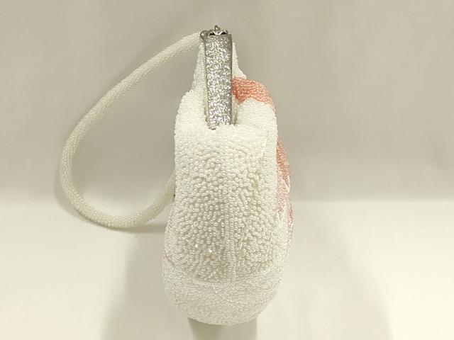 平和屋着物▼和装小物　和装バッグ　ハンドバッグ　ビーズバッグ　花柄　逸品　AABJ1149ay