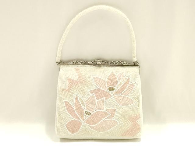 平和屋着物▼和装小物　和装バッグ　ハンドバッグ　ビーズバッグ　花柄　逸品　AABJ1150ay